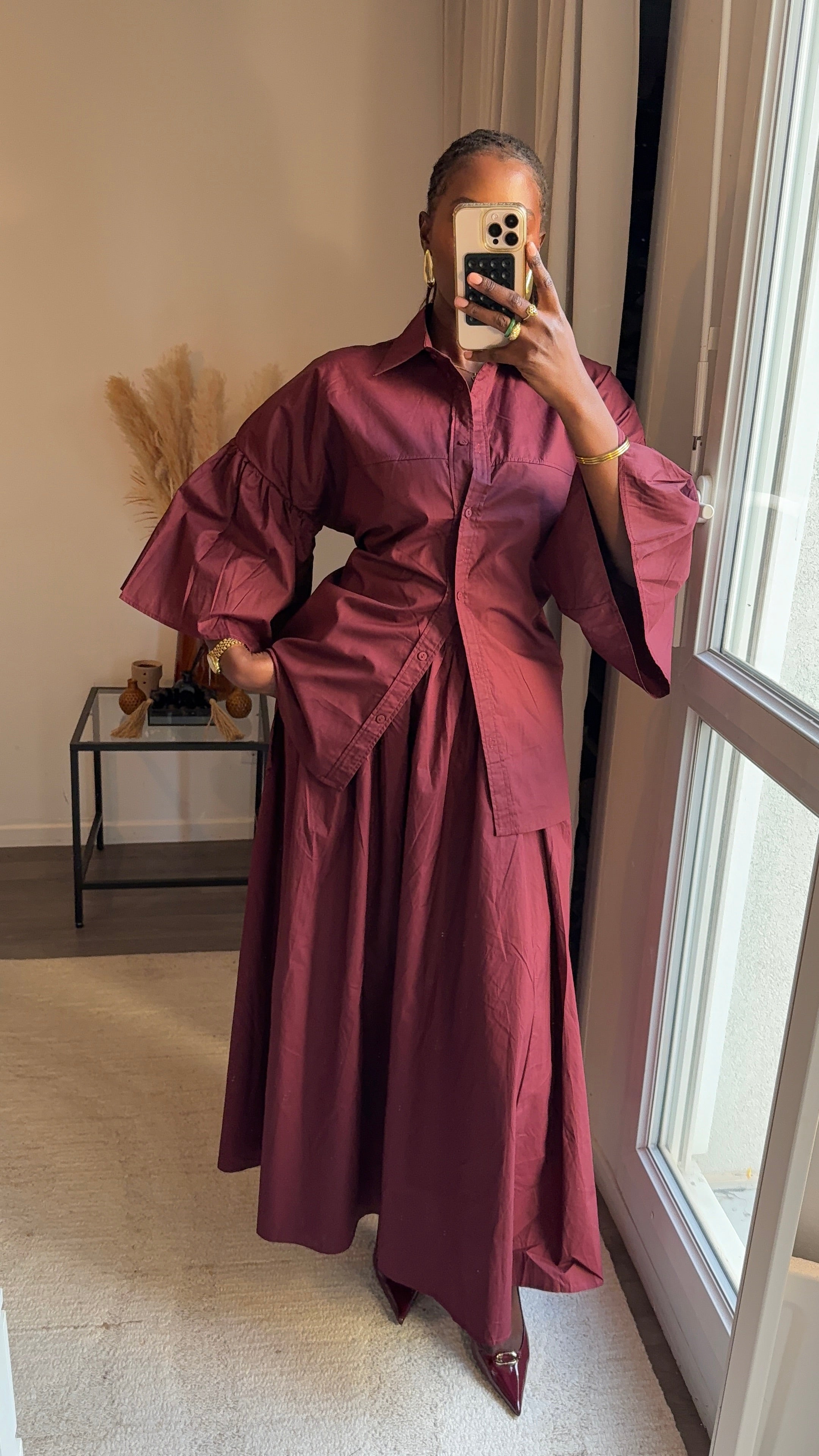 Ensemble oversized Bordeau