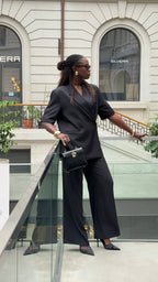 Blazer structuré manche courte Noir