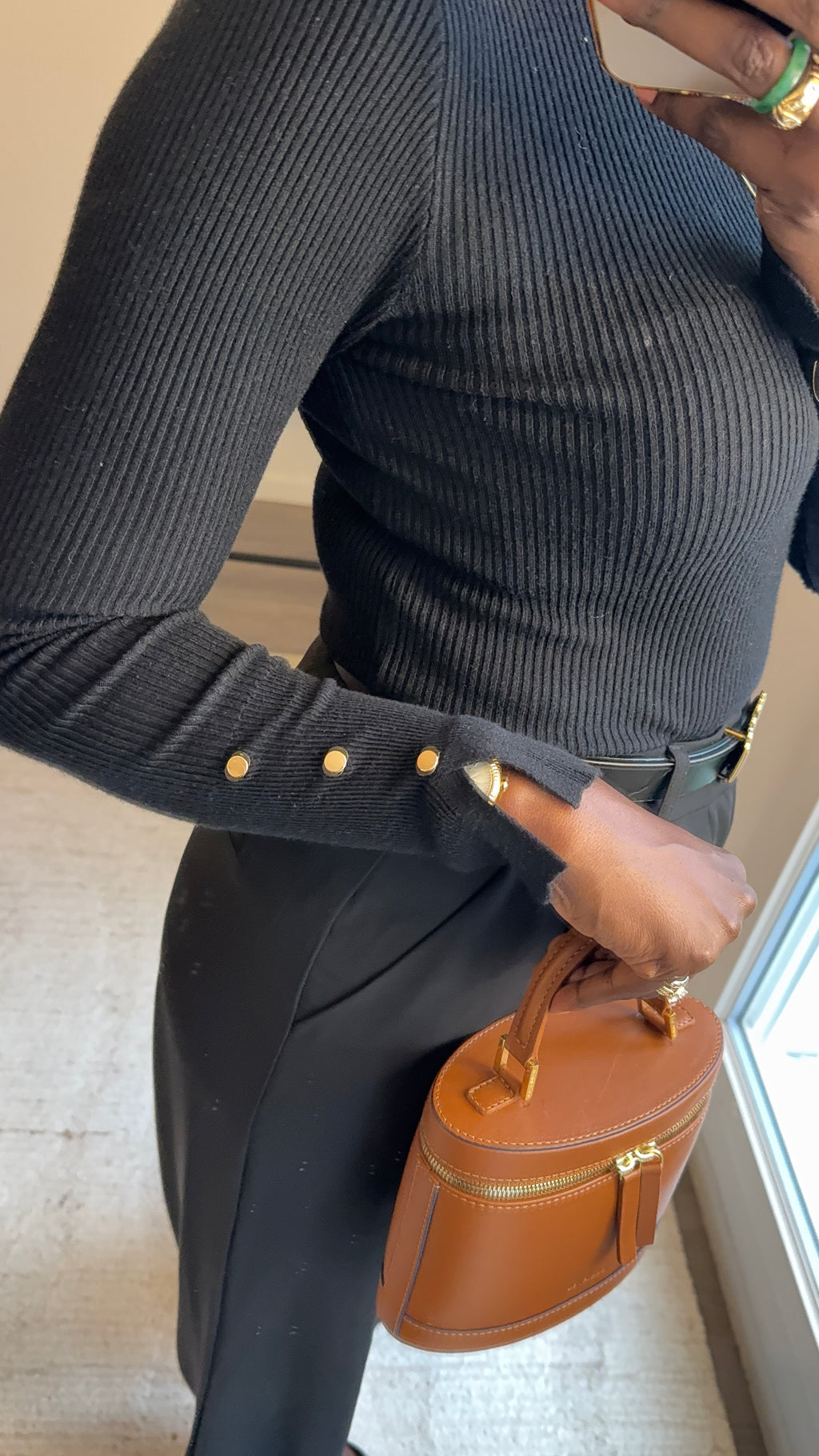 Pull col roulé Noir