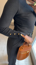 Pull col roulé Noir