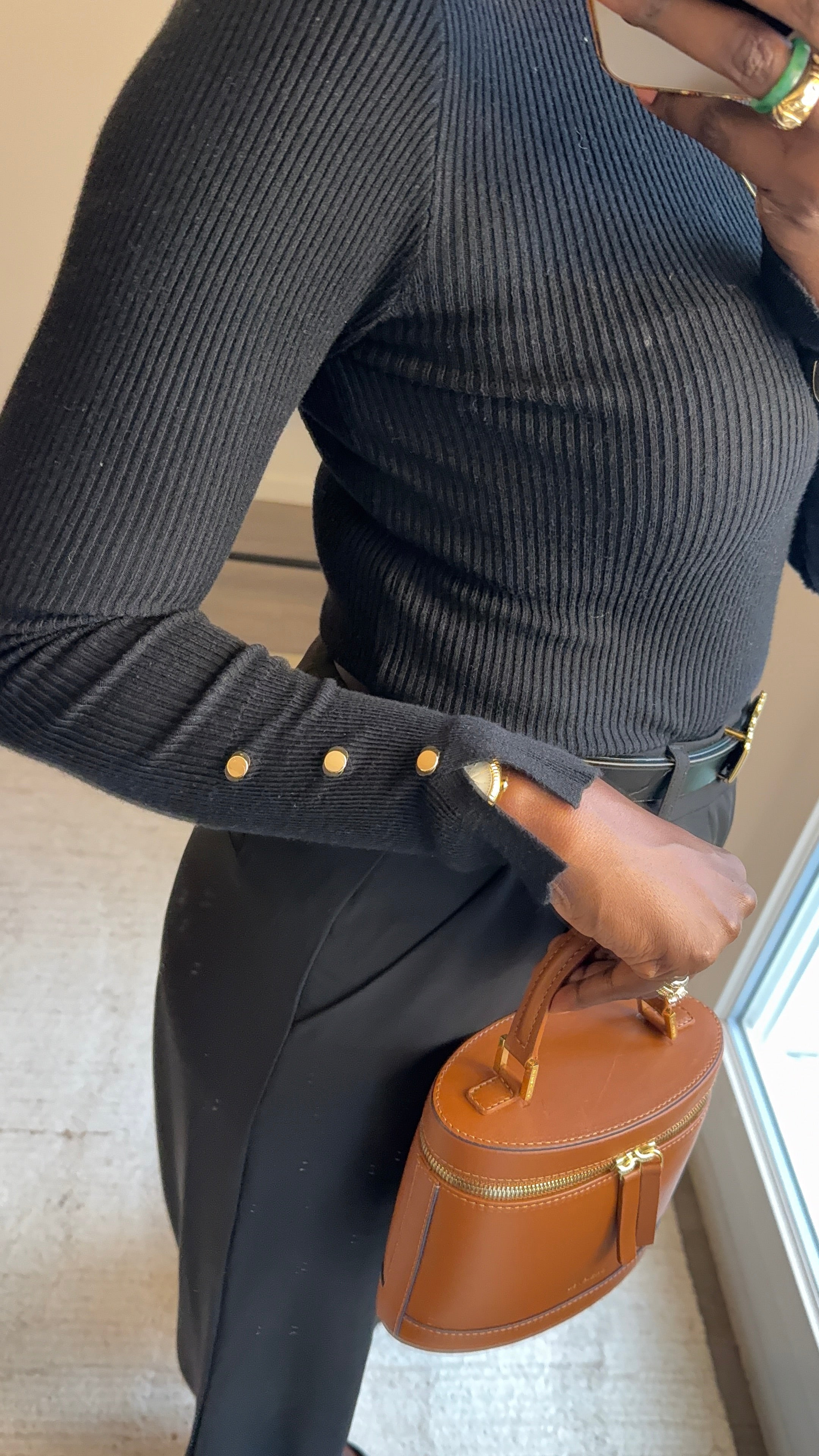 Pull col roulé Noir