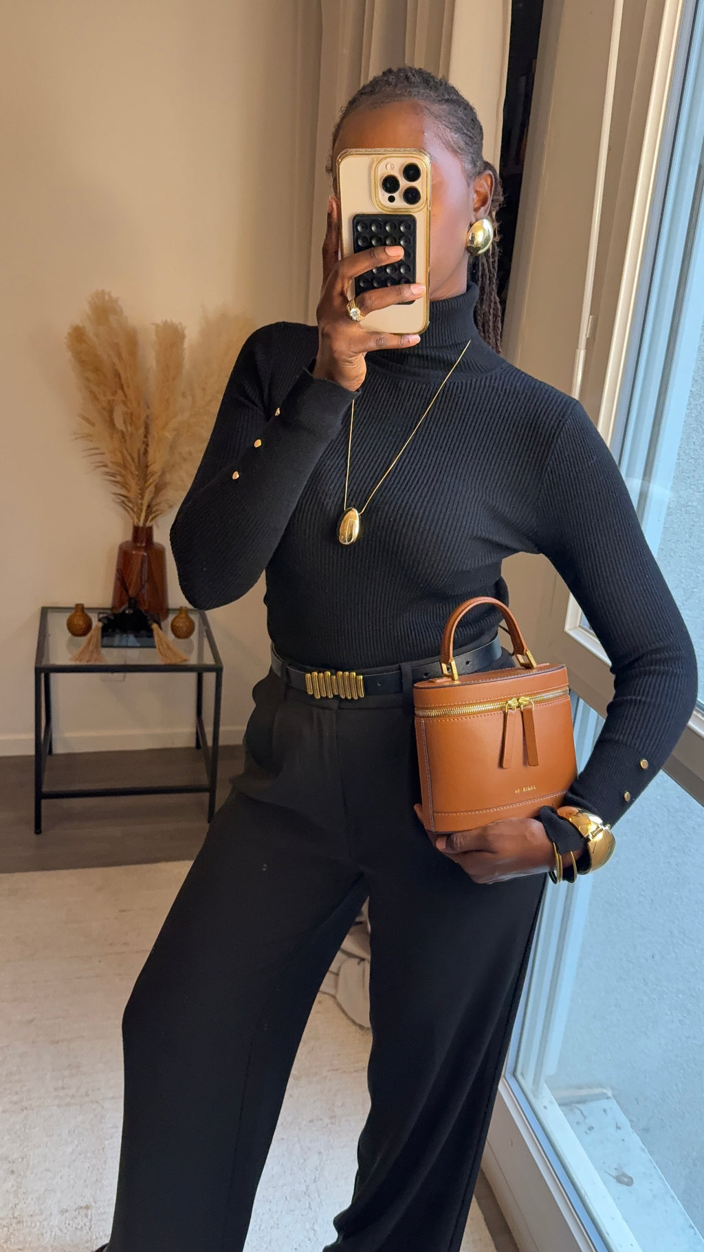 Pull col roulé Noir