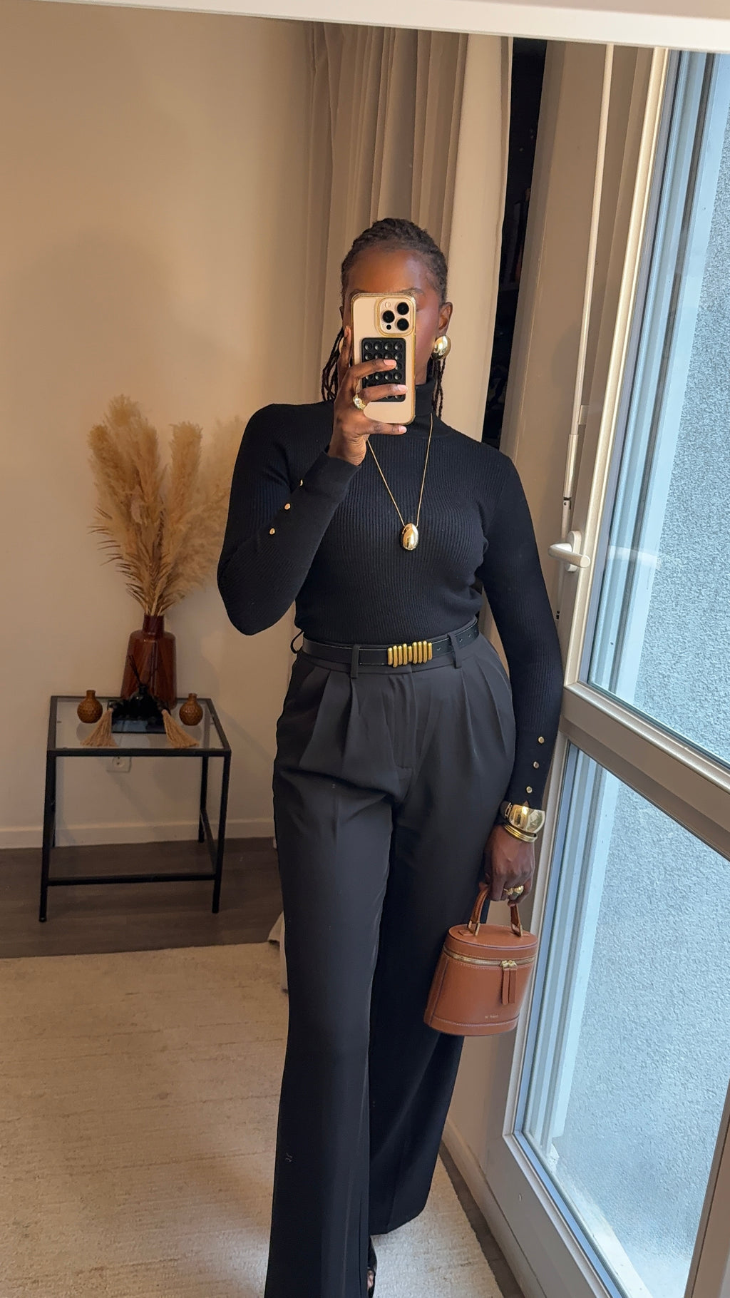 Pull col roulé Noir