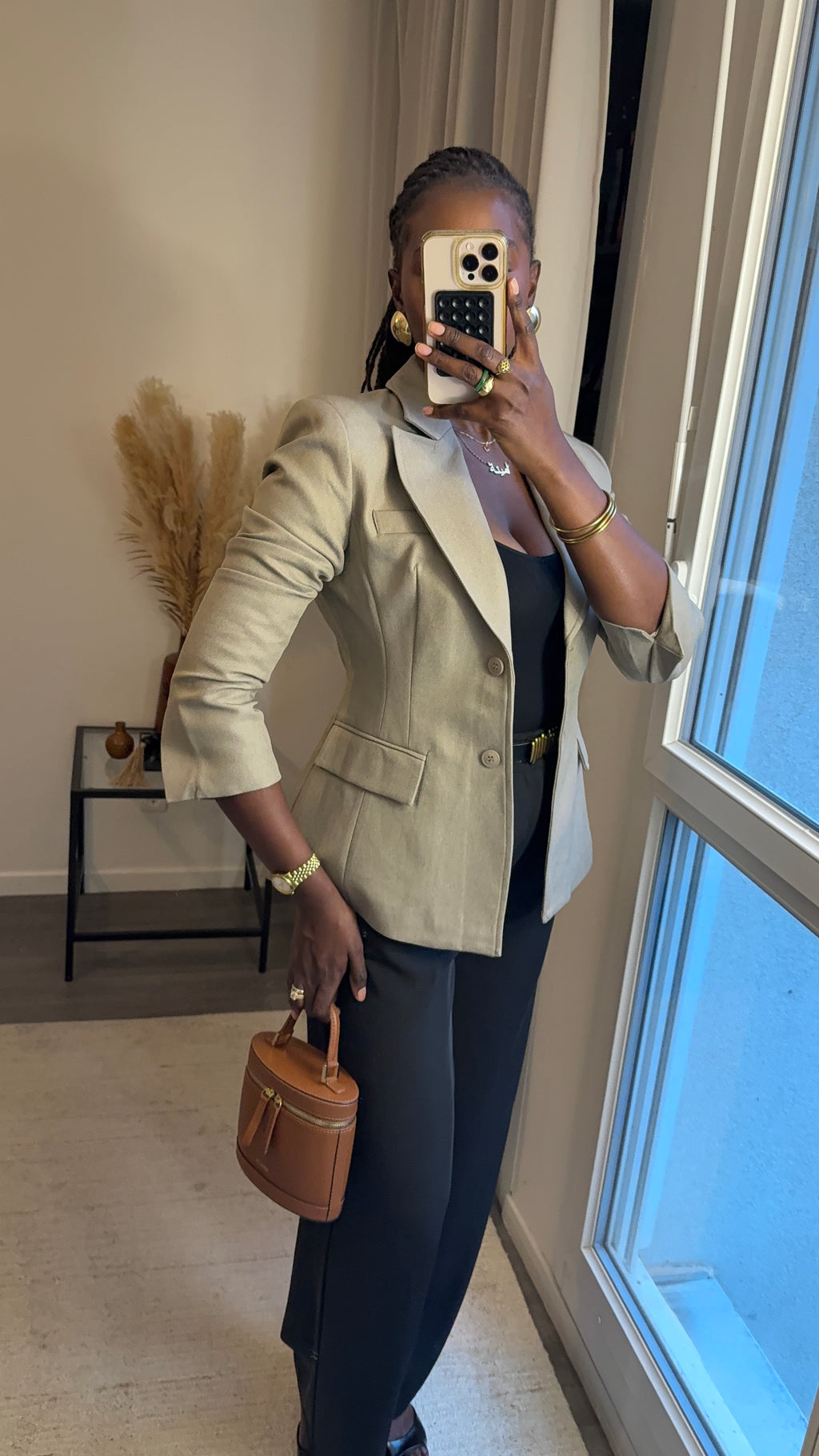 Veste blazer cintré couleur Taupe