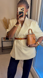 Blazer structuré manche courte Créme