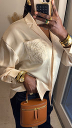 Chemise satin inspiration Loewe Beige