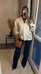 Chemise satin inspiration Loewe Beige