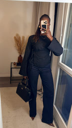 Haut cintré avec lacets Noir