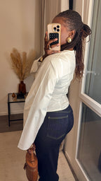 Haut cintré avec lacets Blanc