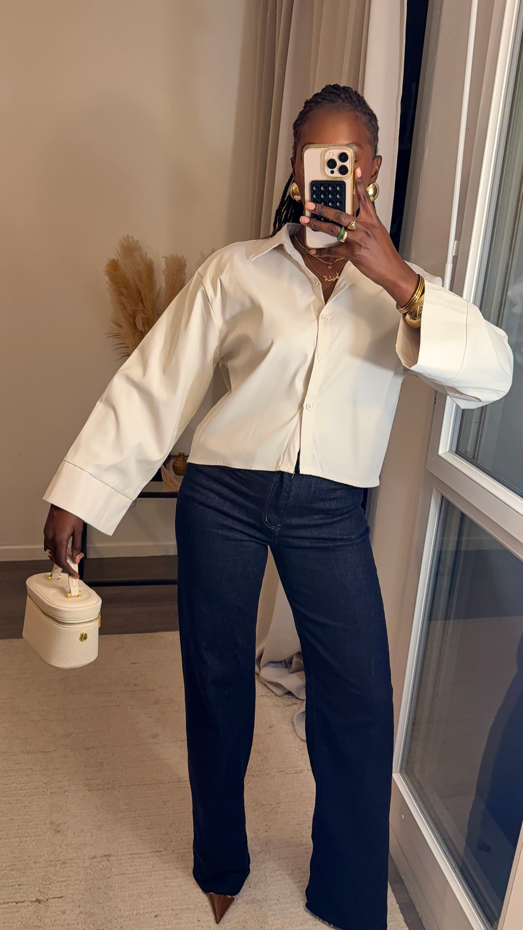 Chemise Top Noir créme