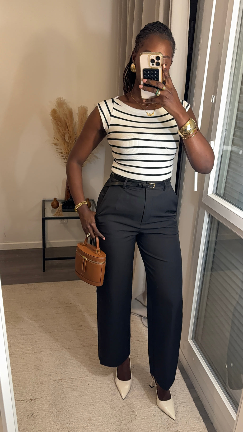 Pantalon tailleur coupe droite Noir