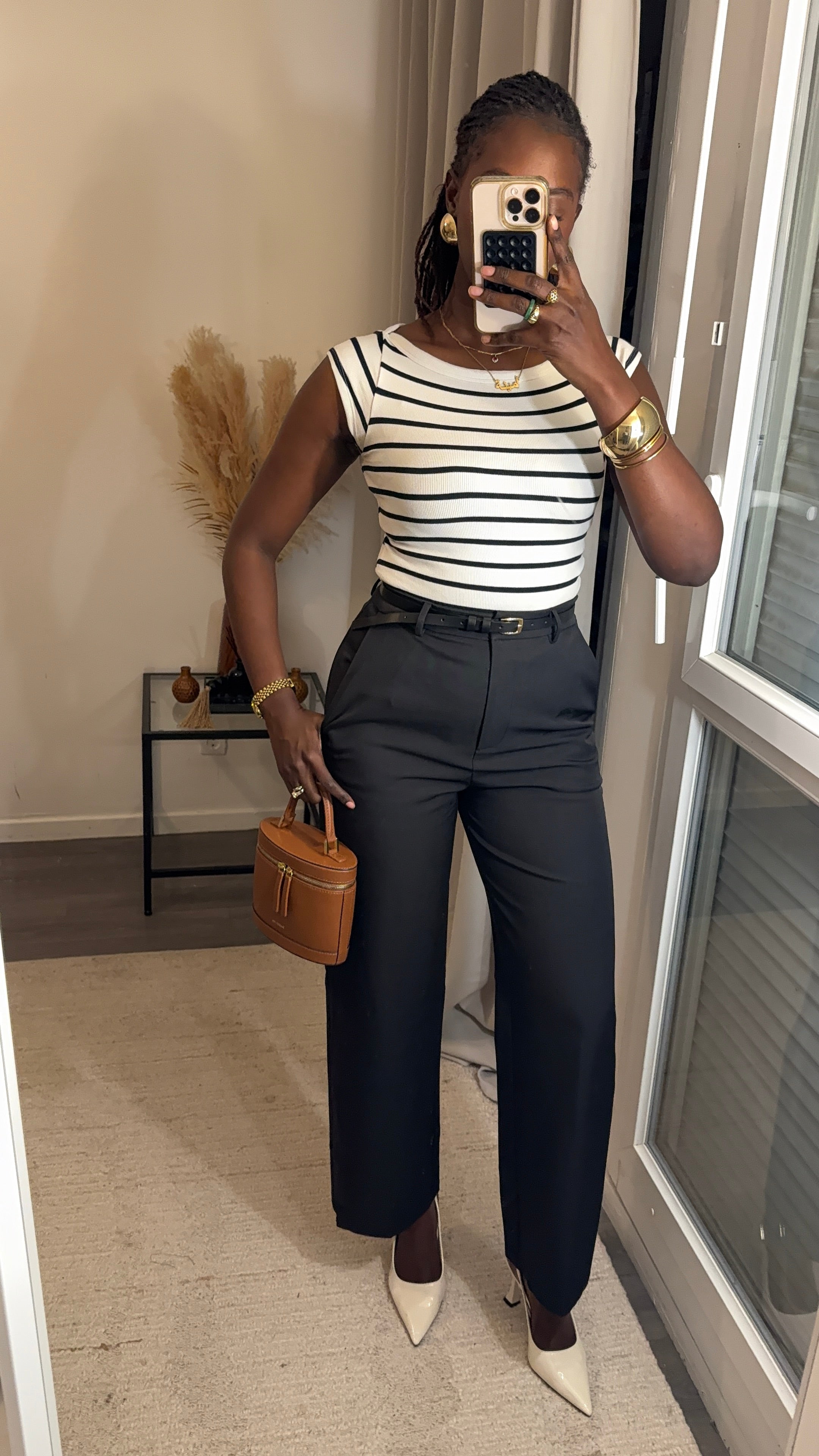 Pantalon tailleur coupe droite Noir