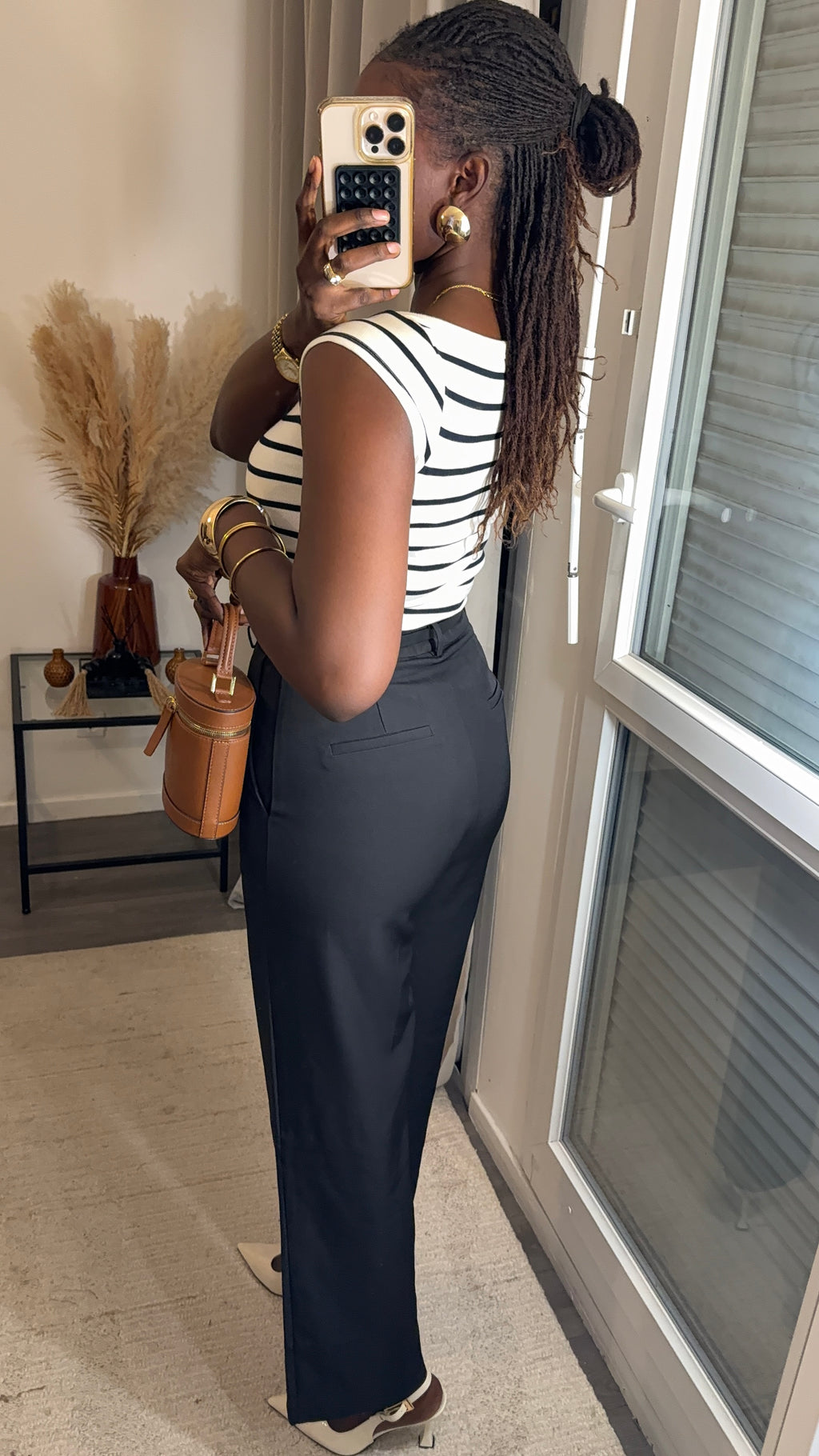 Pantalon tailleur coupe droite Noir