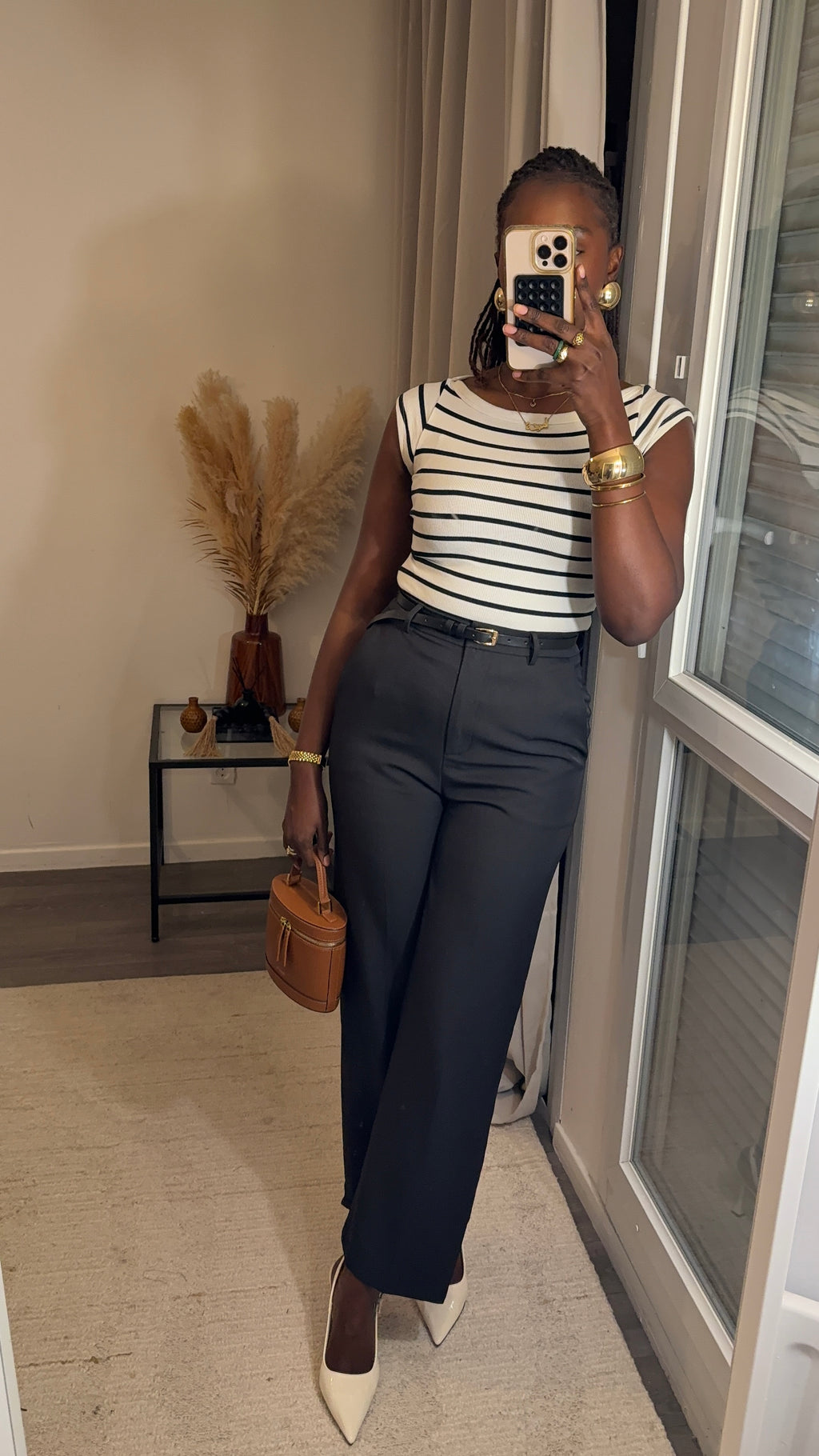 Pantalon tailleur coupe droite Noir