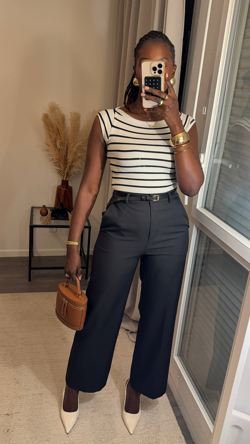 Pantalon tailleur coupe droite Noir