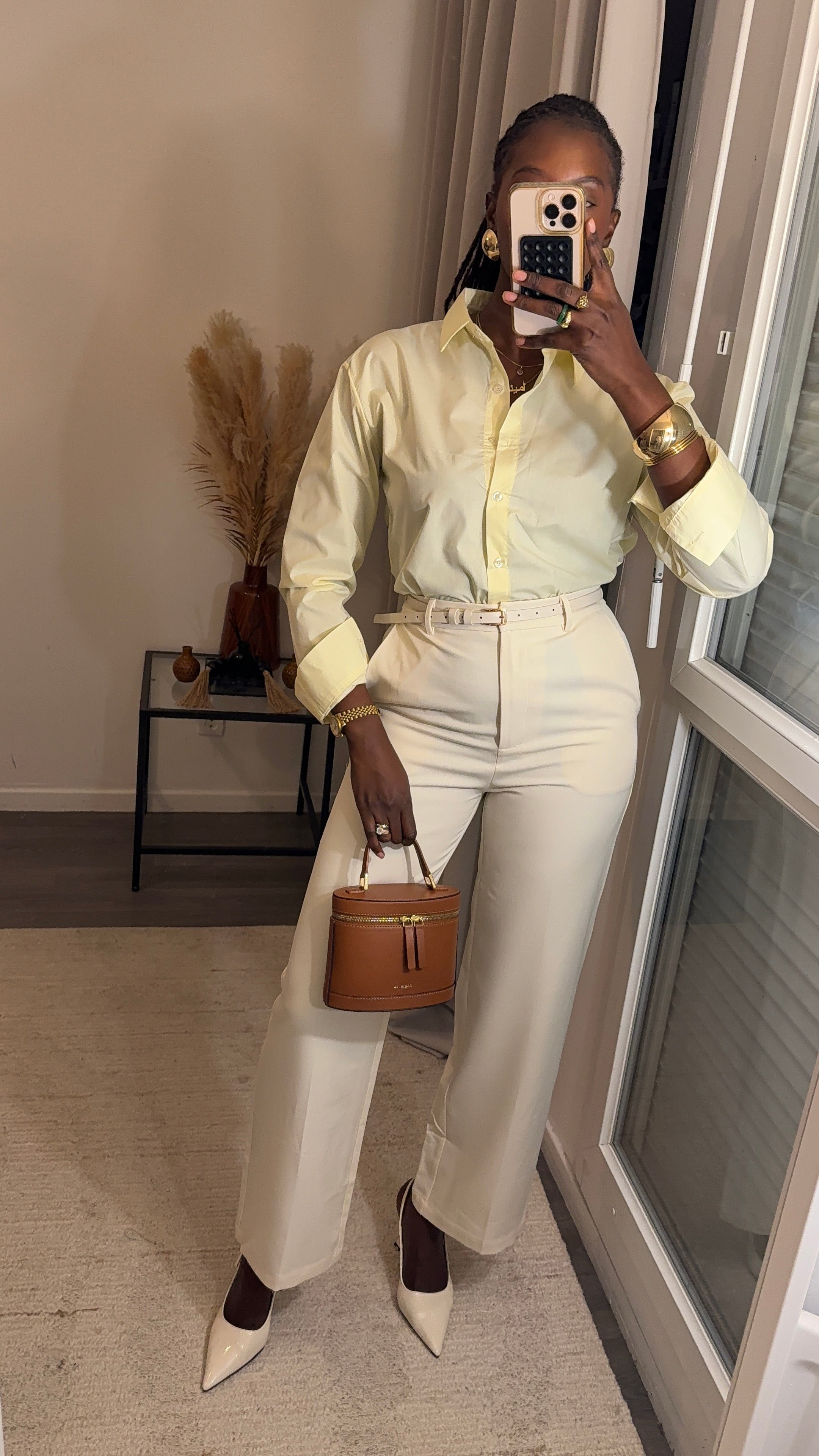 Chemise basique jaune