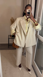 Blazer structuré manche courte Créme