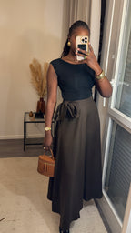 Jupe évasée longue Brown