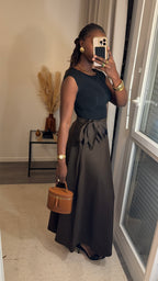 Jupe évasée longue Brown