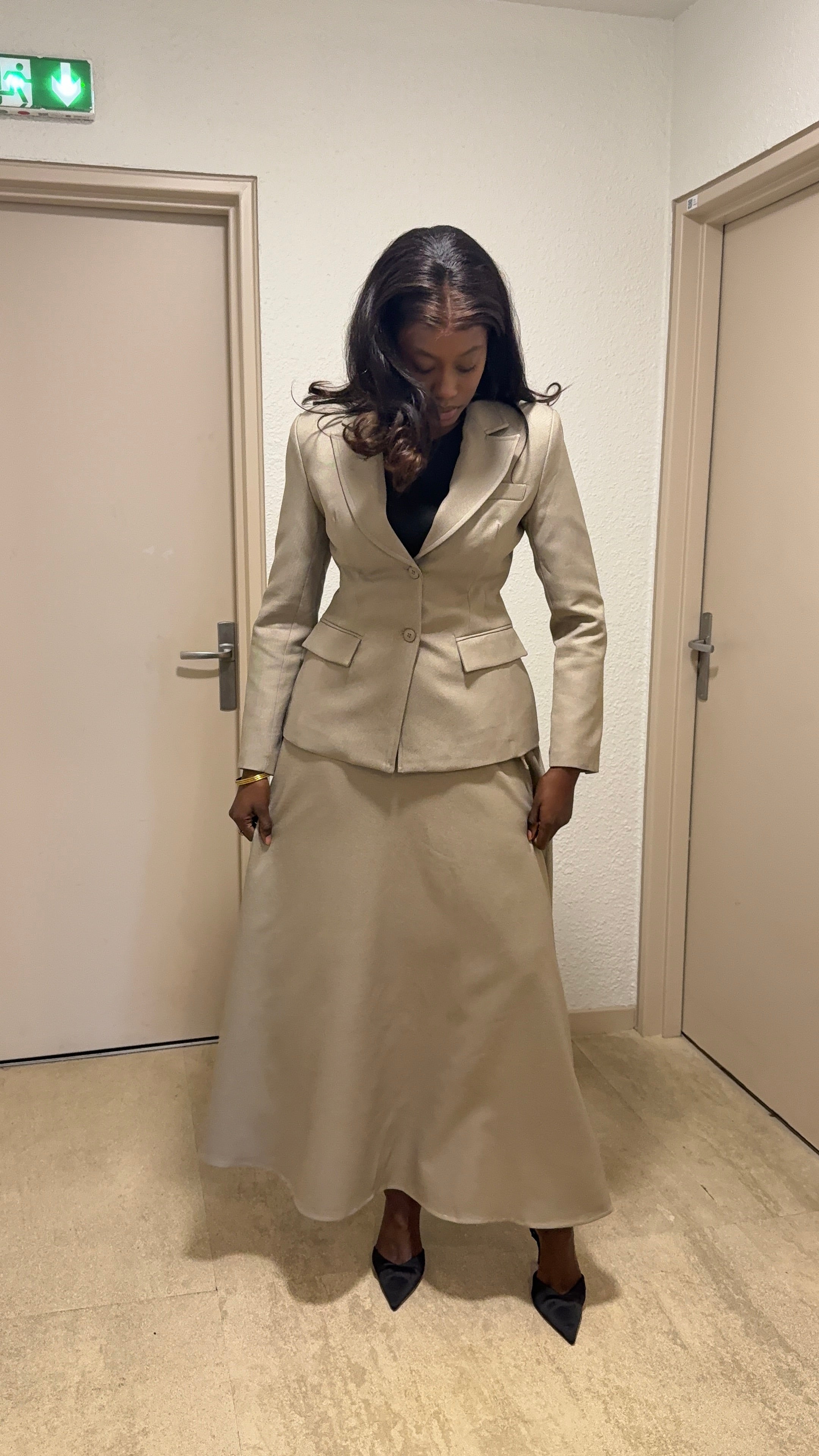 Veste blazer cintré couleur Taupe