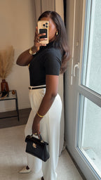 Pantalons fluides ultra long Blanc