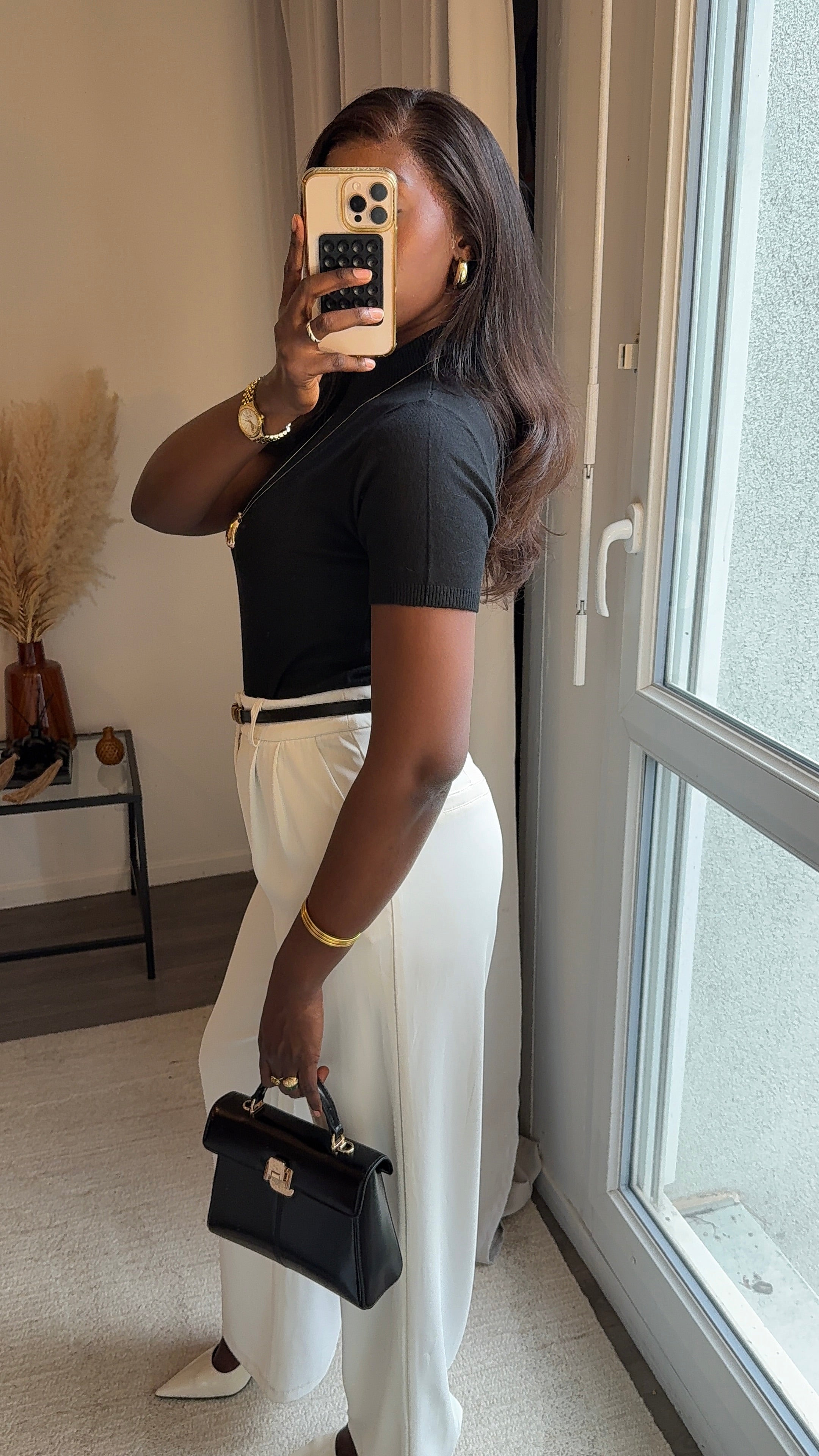 Pantalons fluides ultra long Blanc