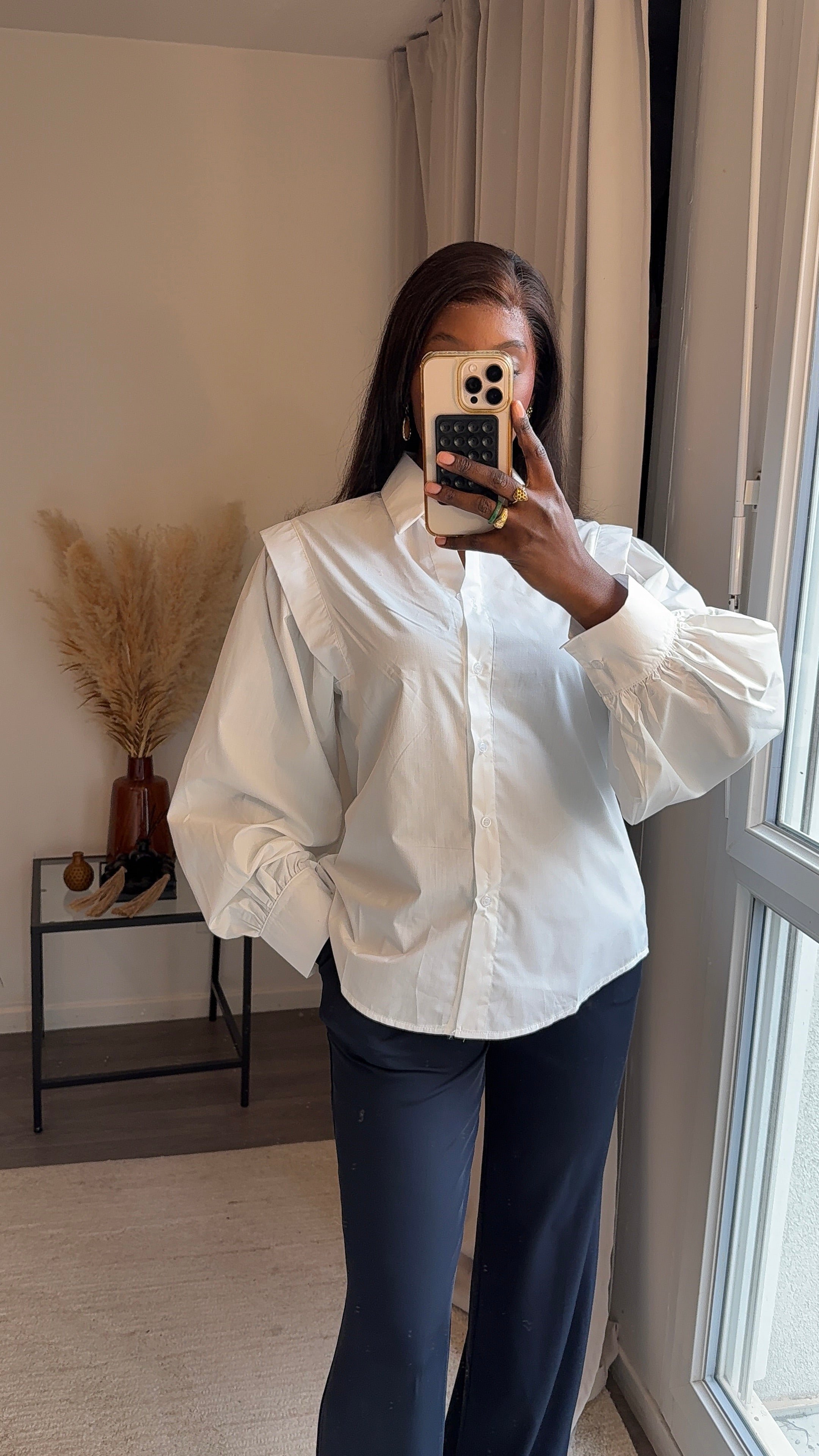 Chemise à manches bouffantes - Blanc