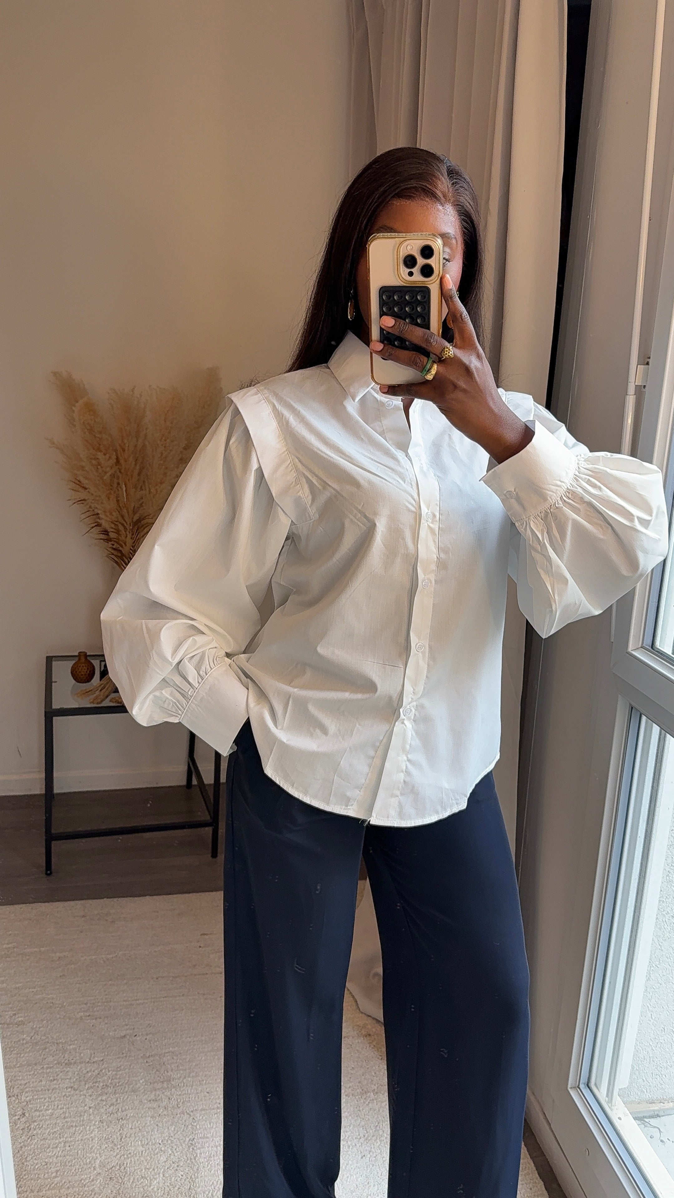 Chemise à manches bouffantes - Blanc