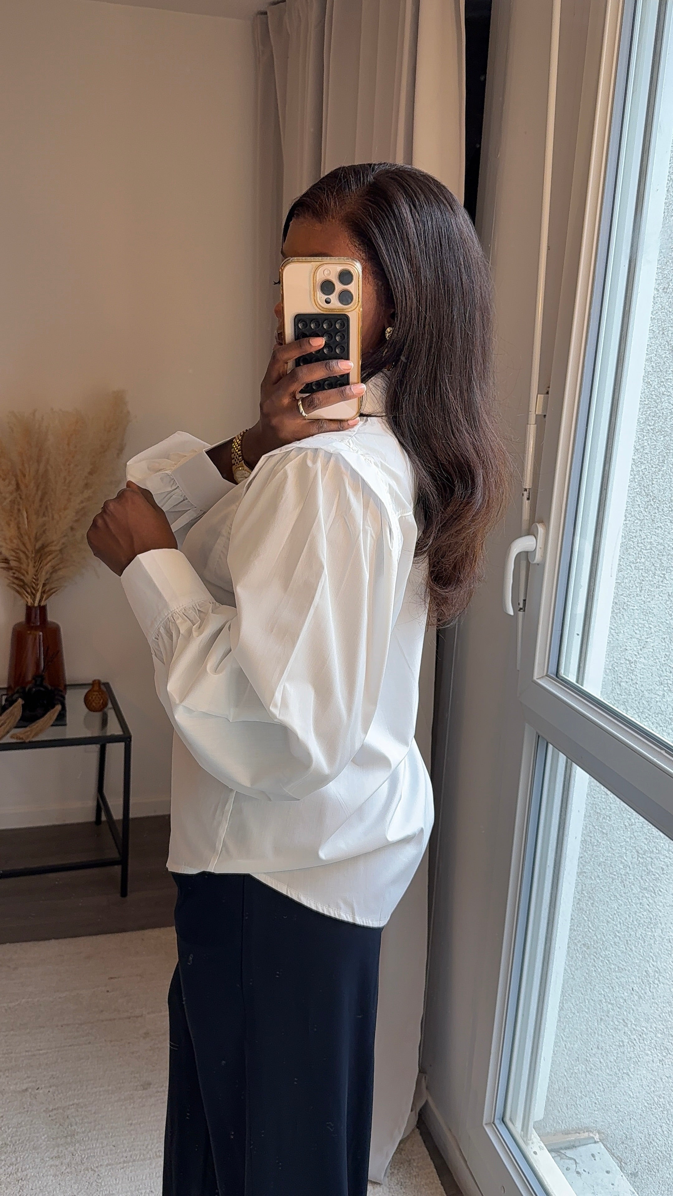 Chemise à manches bouffantes - Blanc